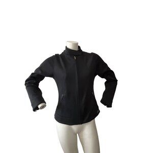 AXCELERATE by Speedo black zip up mock neck fitted warm up track jacket Small